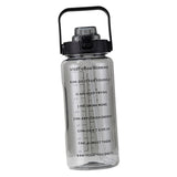 Maxbell Motivational Water Bottle with Carry Handle, Time Marker & Straw Black