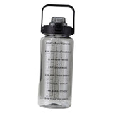 Maxbell Motivational Water Bottle with Carry Handle, Time Marker & Straw Black