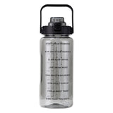 Maxbell Motivational Water Bottle with Carry Handle, Time Marker & Straw Black