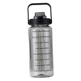 Maxbell Motivational Water Bottle with Carry Handle, Time Marker & Straw Black