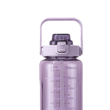 Maxbell Motivational Water Bottle with Carry Handle, Time Marker & Straw Purple