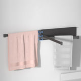 Maxbell Swivel Towel Bar with 3 Arms Towel Holder Organizer Rack for Bathroom Black