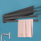 Maxbell Swivel Towel Bar with 3 Arms Towel Holder Organizer Rack for Bathroom Black