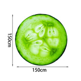 Maxbell Flannel Cucumber Blanket Throw Blanket Comfortable for Bed Chair Home Travel Diameter 150CM