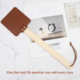 Maxbell Fly Swatter Indoor Household with Long Handle for Flies, Bees Outdoor Brown