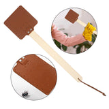 Maxbell Fly Swatter Indoor Household with Long Handle for Flies, Bees Outdoor Brown