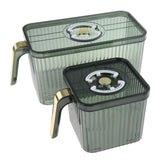 Maxbell Fridge Organizer Container with Handle with Freshness Timer Lid for Kitchen small green