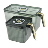 Maxbell Fridge Organizer Container with Handle with Freshness Timer Lid for Kitchen large green