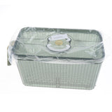 Maxbell Fridge Organizer Container with Handle with Freshness Timer Lid for Kitchen large green