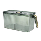 Maxbell Fridge Organizer Container with Handle with Freshness Timer Lid for Kitchen large green