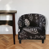 Maxbell Polyester Tub Chair Covers Armchair cover, home decors for Living room, bar Black