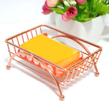 Maxbell Soap Dish with Drain Soap Container Soap Tray for Bathroom Pink Golden