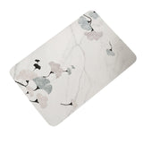 Maxbell Diatomaceous Bath Mat Non Slip Thin Washable for Home Bathroom Kitchen Gingko marble