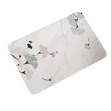 Maxbell Diatomaceous Bath Mat Non Slip Thin Washable for Home Bathroom Kitchen Gingko marble