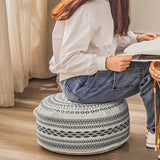 Maxbell Large Pouf Cover Bedroom Decor Textured Decorative Handmade Woven Foot Rest