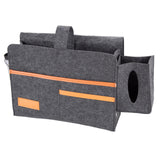 Maxbell Hanging Bedside Caddy Felt Organizer for Living Room Phones Books Dark Gray