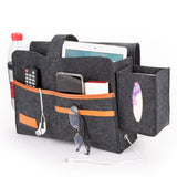 Maxbell Hanging Bedside Caddy Felt Organizer for Living Room Phones Books Dark Gray