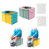 Maxbell Lightweight Travel Toilet Potty Chair Car Toilet for Travel Hiking Pink