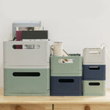 Maxbell Stackable Collapsible Storage Bin Clothes Books Cosmetics Organizer Green