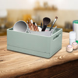 Maxbell Stackable Collapsible Storage Bin Clothes Books Cosmetics Organizer Green