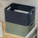 Maxbell Stackable Collapsible Storage Bin Clothes Books Cosmetics Organizer Blue