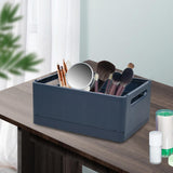 Maxbell Stackable Collapsible Storage Bin Clothes Books Cosmetics Organizer Blue