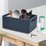 Maxbell Stackable Collapsible Storage Bin Clothes Books Cosmetics Organizer Blue