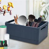 Maxbell Stackable Collapsible Storage Bin Clothes Books Cosmetics Organizer Blue