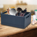 Maxbell Stackable Collapsible Storage Bin Clothes Books Cosmetics Organizer Blue
