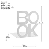 Maxbell Bookshelf Heavy Duty Metal Document Non Skid Decorative for Office Books White