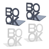 Maxbell Bookshelf Heavy Duty Metal Document Non Skid Decorative for Office Books White