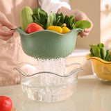 Maxbell Food Strainer Washing Bowls Detachable Filter for Vegetable Fruits Mixing yellow