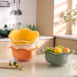 Maxbell Food Strainer Washing Bowls Detachable Filter for Vegetable Fruits Mixing yellow