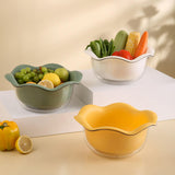 Maxbell Food Strainer Washing Bowls Detachable Filter for Vegetable Fruits Mixing yellow