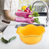 Maxbell Food Strainer Washing Bowls Detachable Filter for Vegetable Fruits Mixing yellow
