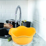 Maxbell Food Strainer Washing Bowls Detachable Filter for Vegetable Fruits Mixing yellow