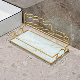 Maxbell Exquisite Toothbrush Holder Cosmetic Organizer for Bathroom Countertop Home white and gold