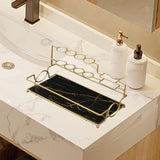 Maxbell Exquisite Toothbrush Holder Cosmetic Organizer for Bathroom Countertop Home black  and gold