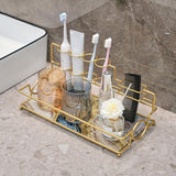 Maxbell Exquisite Toothbrush Holder Cosmetic Organizer for Bathroom Countertop Home milky river