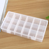 Maxbell Set of 2Pcs Clear 18 Grid PP Jewelry Removable Storage Box Visually Clearly