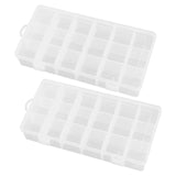 Maxbell Set of 2Pcs Clear 18 Grid PP Jewelry Removable Storage Box Visually Clearly