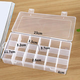 Maxbell Set of 2Pcs Clear 18 Grid PP Jewelry Removable Storage Box Visually Clearly