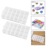 Maxbell Set of 2Pcs Clear 18 Grid PP Jewelry Removable Storage Box Visually Clearly