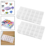 Maxbell Set of 2Pcs Clear 18 Grid PP Jewelry Removable Storage Box Visually Clearly