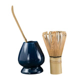 Maxbell Matcha Set Ceramics Matcha Whisk Holder Matcha Ceremony Kit Bamboo Whisk Blue