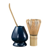 Maxbell Matcha Set Ceramics Matcha Whisk Holder Matcha Ceremony Kit Bamboo Whisk Blue