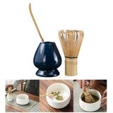 Maxbell Matcha Set Ceramics Matcha Whisk Holder Matcha Ceremony Kit Bamboo Whisk Blue