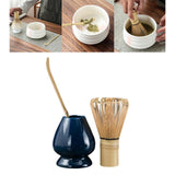 Maxbell Matcha Set Ceramics Matcha Whisk Holder Matcha Ceremony Kit Bamboo Whisk Blue