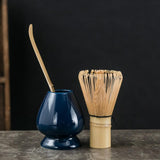 Maxbell Matcha Set Ceramics Matcha Whisk Holder Matcha Ceremony Kit Bamboo Whisk Blue