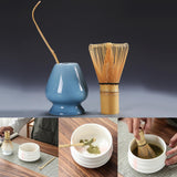 Maxbell Matcha Set Ceramics Matcha Whisk Holder Matcha Ceremony Kit Bamboo Whisk Blue